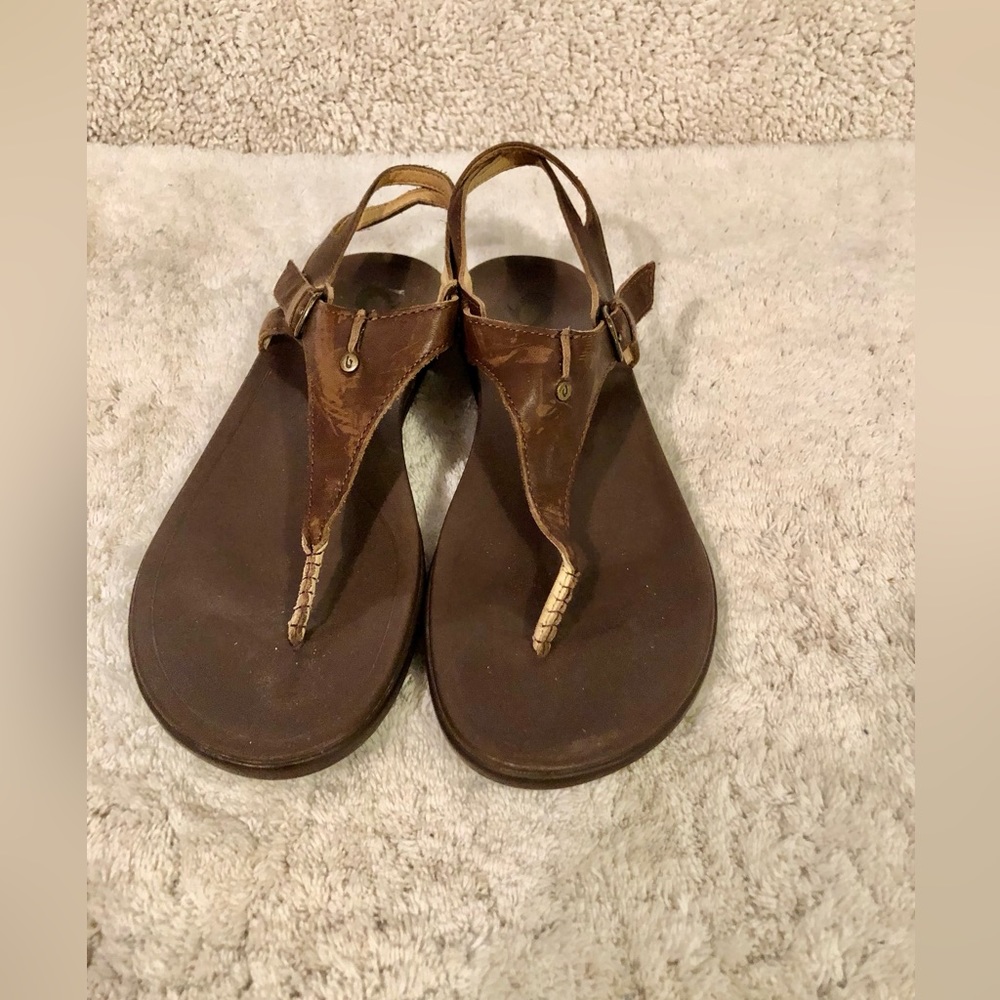 Olukai Women's Size 10 Eheu Brown Slingback Thong 20327-S…